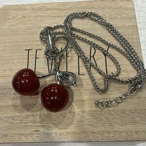 Chain cherries 🍒 cherry accessories purse keychain cute ☺️ necklace